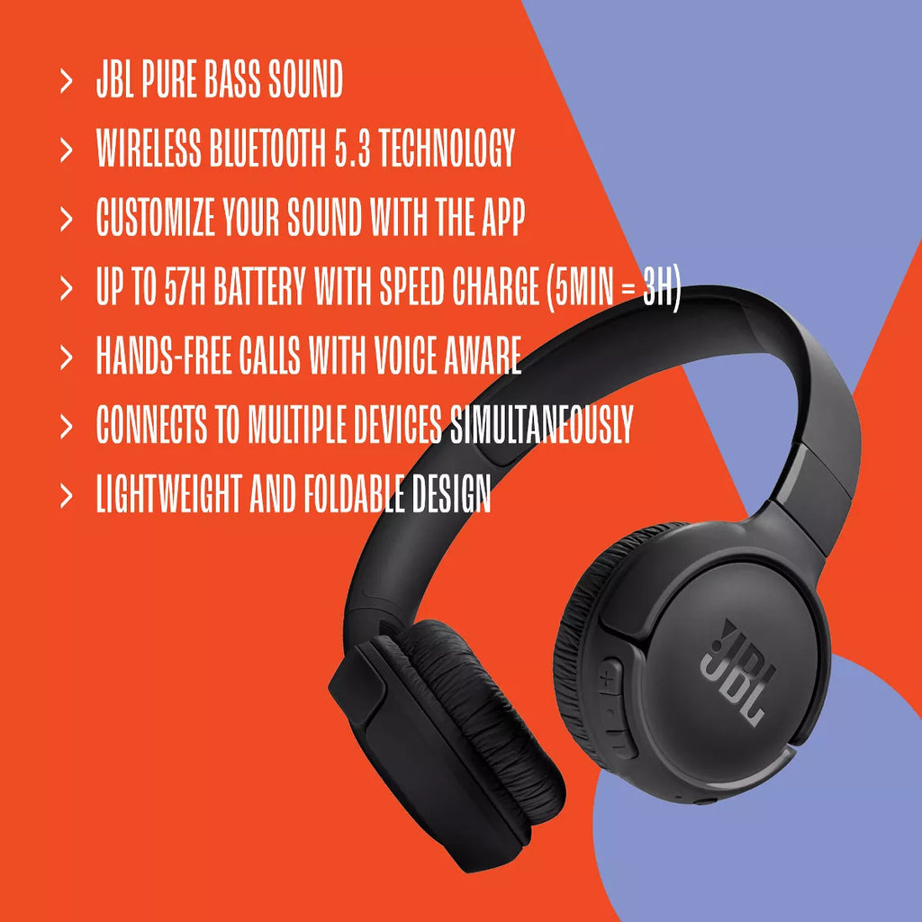 JBL Tune 520BT Bluetooth Wireless On-Ear Headphones